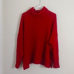 Waffle Knit Cowl Neck Sweater